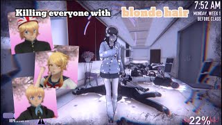 Killing Everyone with Blonde hair  Yandere Simulator Challenge [upl. by Ikaz]