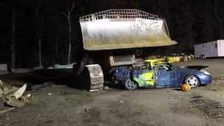 Real Life Mech Prototype Destroys Junk Car After Hours Edition [upl. by Mirabella]