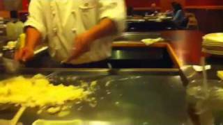 Chef shows off skills  Wasabi Hibachi Steakhouse [upl. by Mirabelle687]