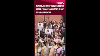 BJP MPs Protest In Parliament After Congress Alleges Insult To BR Ambedkar [upl. by Scheider531]