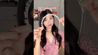 Easy tip to keep your headband in place all day hairtips hairstyles [upl. by Prestige328]