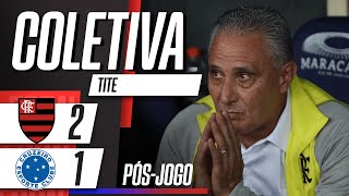 FLAMENGO 2 x 1 CRUZEIRO  Pósjogo com COLETIVA de TITE [upl. by Nallid94]