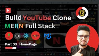 Part 03 HomePage Build YouTube Clone using MERN  React JS Project Node JS  Express JS  MongoDB [upl. by Irek]