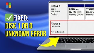 4 Ways to FIX “Disk 1 or Disk 0 Unknown Not Initialized” No Data Loss [upl. by Llemej]