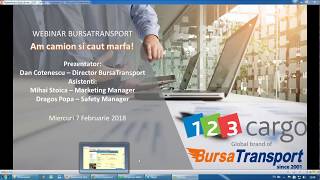 Webinar BursaTransport Am camion caut marfa [upl. by Nnylatsyrk]