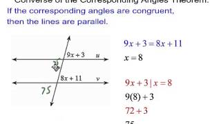 Geometry Ch 33 Proving Lines Parallel [upl. by Merton]