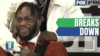 Deontay Wilder BREAKS DOWN whilst honouring former boxer Prichard Colon [upl. by Trey495]