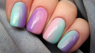 Pastel ombre soak off nails  Jak zrobic ombre na paznokciach hybrydowych [upl. by Airetal]