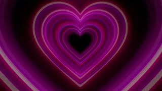 Neon HEART Tunnel Background Video 💓 Pink Love Heart Tunnel [upl. by Kirad]