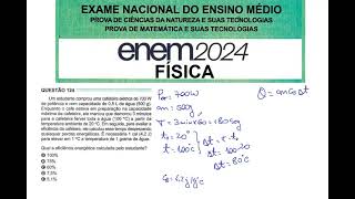 ENEM 2024 124Um estudante comprou uma cafeteira elétrica de 700 W de potência e com capacidade [upl. by Aienahs]