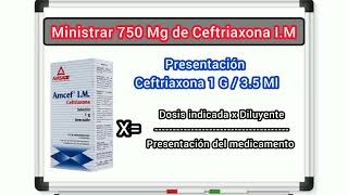 cálculo de Dosis de medicamentos conversión de Gramos a Miligramos y regla de 3 Ejercicio 6 [upl. by Alaecim]