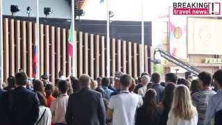 Russian President Vladimir Putin amp Italian Prime Minister Matteo Renzi visits Expo Milano 2015 [upl. by Ayekram]