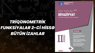 Test toplusu Triqonometrik funksiyalar 2 ci hissə bütün izahlar [upl. by Oinota211]