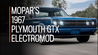 Mopar unveils 1967 Plymouth GTX Electromod at SEMA 2024  Driving [upl. by Jehu361]