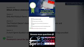 Product Owner Certification Question 93 agile scrum scrumcertification scrumpo pspoquestions [upl. by Akemrej]