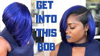 Blue Layered  Quick weave bob tutorial [upl. by Yenhpad]