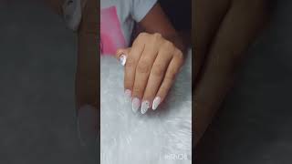 Set uñas acrilicas punta almendra tono blanco lechoso con frensh🤍 nails [upl. by Aneg385]