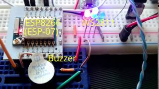 Demo ESP8266 ESP07  WS2811  Buzzer [upl. by Bradan]