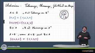 0297 Teilmenge Obermenge Gleichheit von Mengen [upl. by Hsivat]