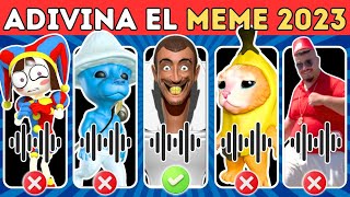 Adivina El Meme Por La Canción😃🎶Lo Mejor 2023😃Skibidi Toilet🚽Gato Banana😺Pomni🎪Merlina🖤Gato Pitufo😺 [upl. by Ibmab344]