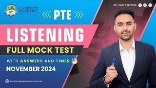 PTE Listening Full Mock Test with Answers  November 2024  Language Academy PTE NAATI amp IELTS [upl. by Arahsak]