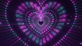 Heart Tunnel🩷💜💚Abstract Background Video LoopNeon Lights Love Heart TunnelHeart Wallpaper Video [upl. by Hawthorn276]