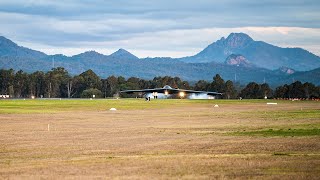 Footage Two B2 Stealth Bombers Conduct Take Off [upl. by Ylrehc]