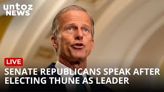 LIVE Senate Republicans speak after electing Thune as leader [upl. by Oyam]