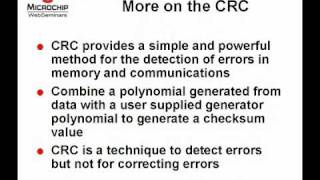 PIC24 Peripherals The Cyclic Redundancy Check [upl. by Gaidano]