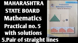 Class 12th maths practical no5 pair of straight lines solutions [upl. by Anetsirk]