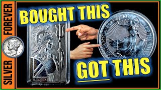 10 oz Silver Britannia Bar vs Coin [upl. by Silvano329]