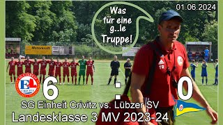 SG Einheit Crivitz vs Lübzer SV LK 3 MV 202324 [upl. by Ahsiener]