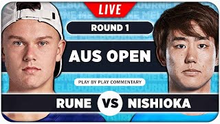 RUNE vs NISHIOKA • Australian Open 2024 • LIVE Tennis PlaybyPlay Stream [upl. by Yhtir]