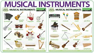 Musical Instruments Vocabulary  Names of musical instruments in English  Learn English Vocabulary [upl. by Mallen]