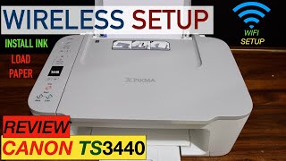 Canon Pixma TS3440 SetUp Wireless SetUp Install Ink Load paper Wireless Scanning amp review [upl. by Nyleaj771]