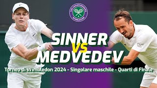 SINNER vs MEDVEDEV  Torneo di Wimbledon 2024  DIRETTA LIVE CRONACA STATISTICHE amp CAMPO 3D [upl. by Enala]