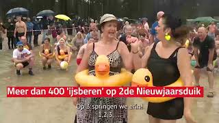 400 ijsberen op nieuwjaarsduik Lilse Bergen [upl. by Akemet]