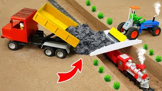 Diy truck making mini concrete bridge for train safety science projects MFTractor [upl. by Anirok]