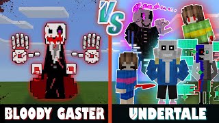 Bloody Gaster vs Undertale Gang Sans Sanes Gaster Xans amp More  Minecraft CREEPY [upl. by Ailb597]