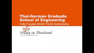 Fully Funded DAAD TGGS Scholarship Thailand [upl. by Berthoud]