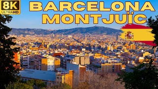 【8K】Barcelona Montjuïc  Walking Tour [upl. by Care]