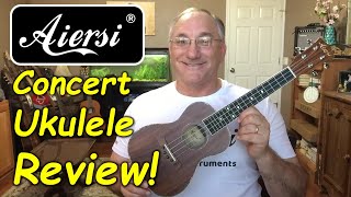 Aiersi SU074P concert ukulele review [upl. by Nivan]