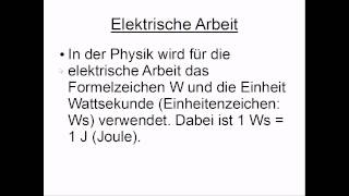 Elektrische Arbeit [upl. by Elyac977]