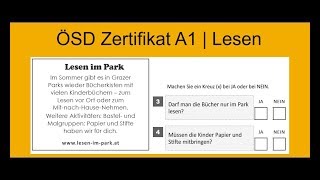 Examen ÖSD A1 Lesen  ÖSD German Reading Exam A1 [upl. by Anoo120]