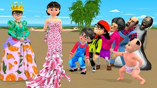 Scary Teacher 3D vs Squid Game Choose Beautiful Princess Dress Room Nice or Error 5 Times Challenge [upl. by Elay]