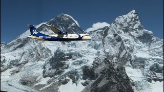 Flight past Mt EVEREST and Surrounding Peaks [upl. by Bernadette271]