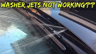 Windscreen Washer Jets On A BMW Not Working  How To Fix  DIY [upl. by Ynolem]