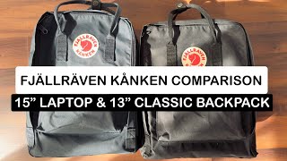 Fjällräven Kånken Comparison  15” Laptop amp 13” Classic Backpack  Travel Favorite  My First Video [upl. by Capon]