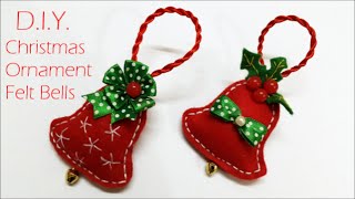 DIY Chrismas Ornament  Felt Bells  MyInDulzens [upl. by Aierb401]