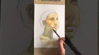 650 portrait Watch me ruin my painting artshorts watercolorportrait tutorial ytshorts [upl. by Anot]